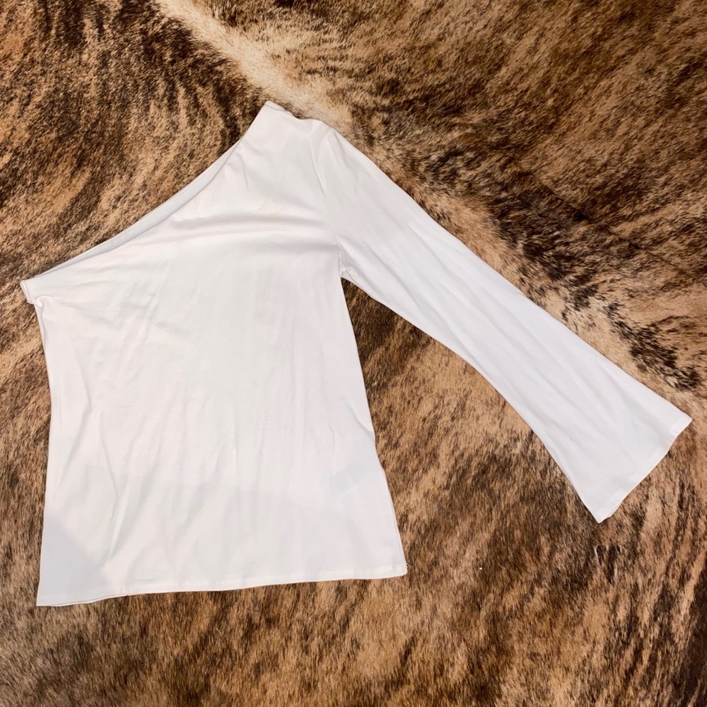 One sleeve white top